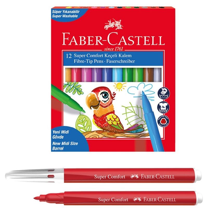 Faber 12 Renk Super Comfort Keçeli Kalem 155130