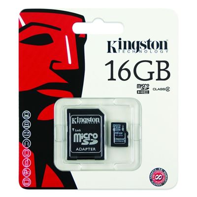 Kingston 16 Gb. Hafıza Kart Micro Sd+Mini Adaptörlü 