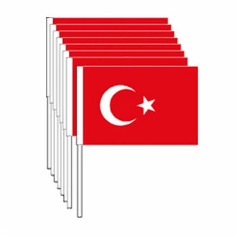 Vatan Battal Boy Çıtalı Kağıt Türk Bayrağı 50 Li Vt803-804