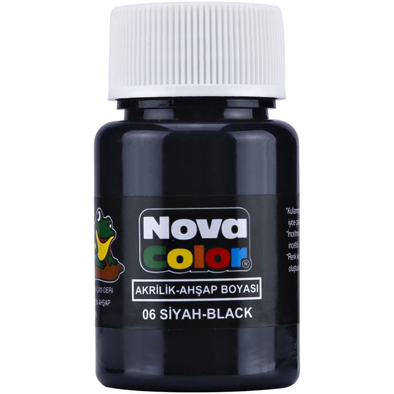 Nova Color Akrilik Boya Siyah Şişe Nc-174