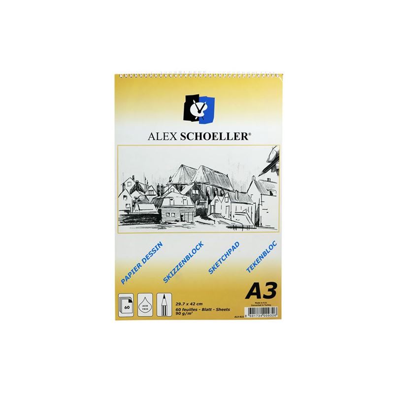 Alex Eskiz Blok A3 60 Yp Spiralli Alx-822