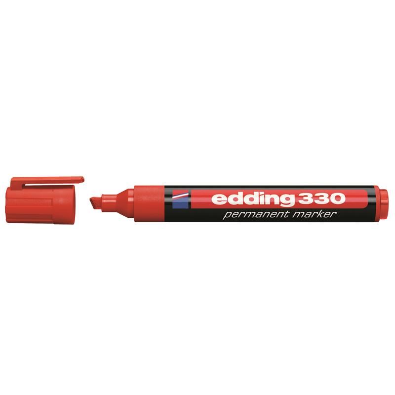 Edding 330 Kırmızı Permanent Kesik Uç Marker Kalem