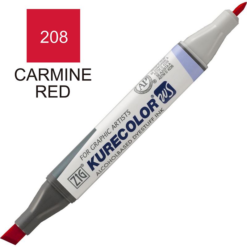 Zig 208 Carmıne Red Kurecolor Rütuş Kalemi (Çift Uçlu) Kc-3000