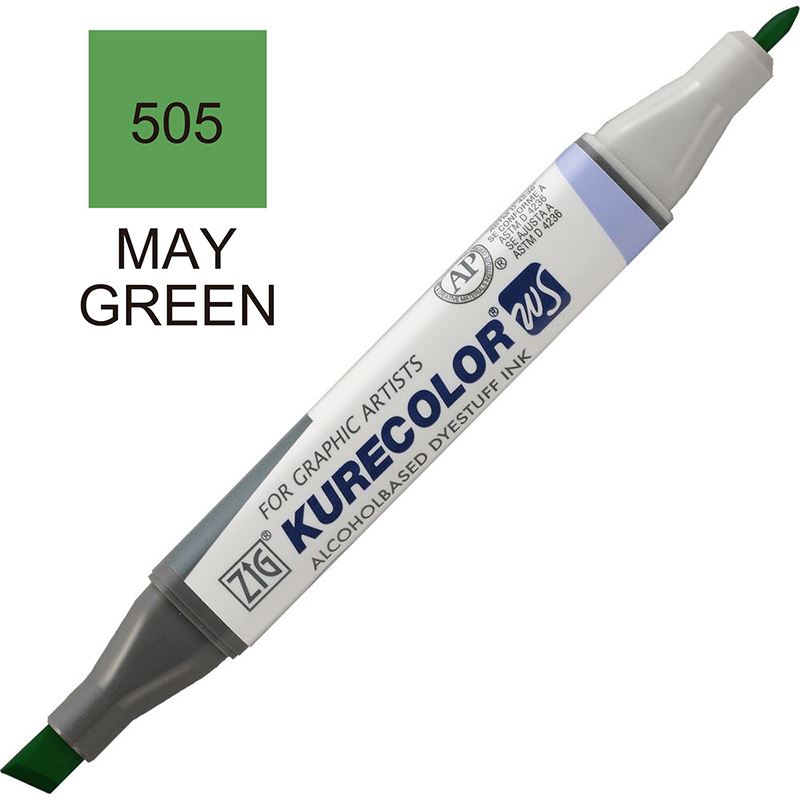Zig 505 May Green Kurecolor Rütuş Kalemi (Çift Uçlu) Kc-3000