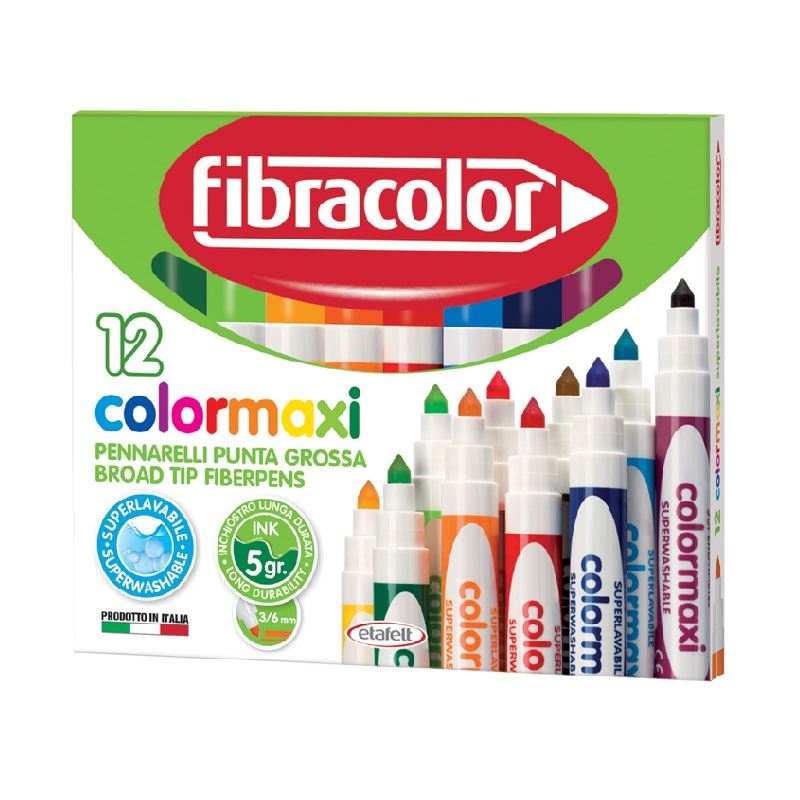 Fibracolor 12 Renk Jumbo Keçeli Kalem