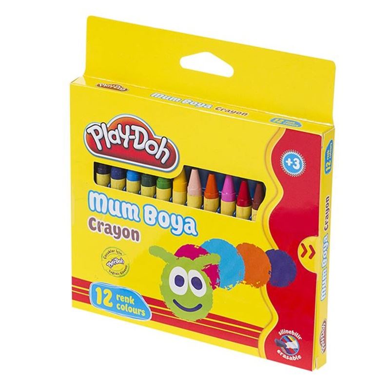 Play-Doh 12 Renk Crayon Mum Boya Silinebilir Cr004