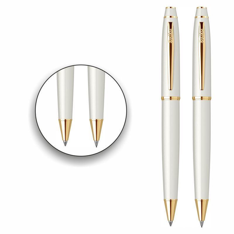 İsminize Özel Scrikss 35 Beyaz Altın Tükenmez+Versatil Kalem Set
