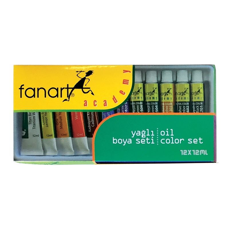 Fanart 12X12 Ml Yağlı Boya 12 Renk 