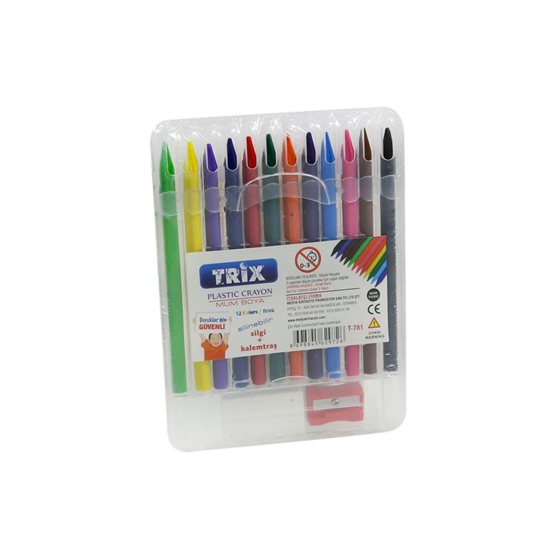 Trix 12 Renk Silinebilir Pastel Boya T-781
