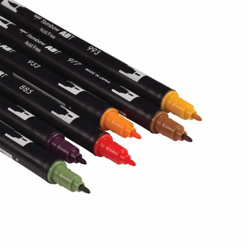 Tombow Dual Brush Pen Ara Renkler 6 Lı T-163
