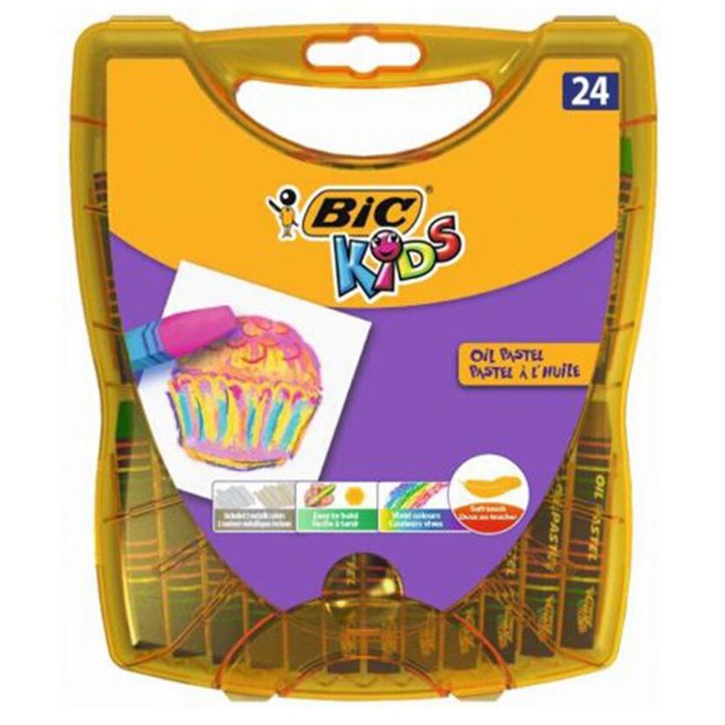 Bic 24 Renk Yağlı Pastel Boya Plastik Kutu 940759
