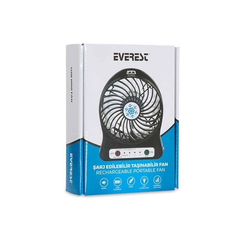 Everest Efn-501 Şarj Edilebilir Masüstü Fan