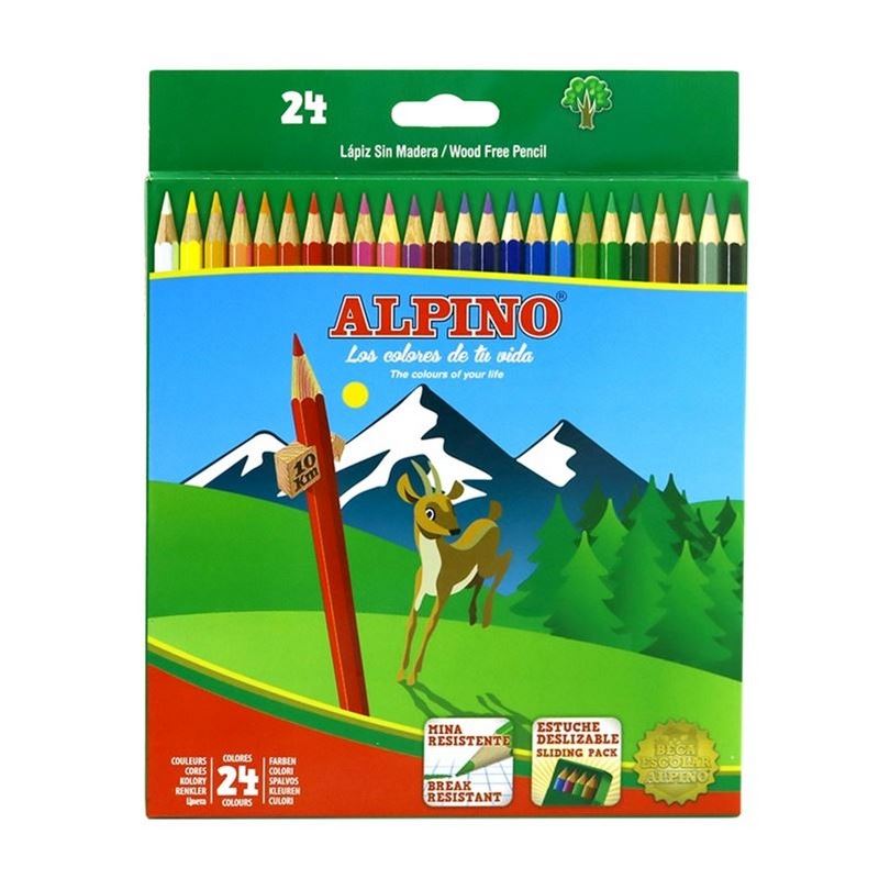 Alpino 24 Renk Uzun Kuru Boya Kalemi Al-10658