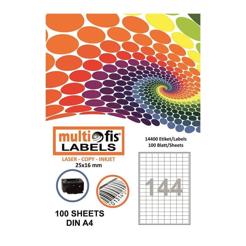Multiofis 25X16 Mm Laser Etiket