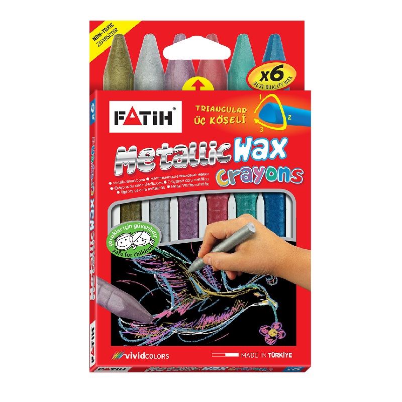 Fatih 6 Renk Metalik Crayon Jumbo Mum Boya 50180