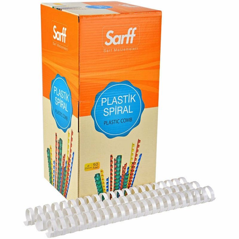 Sarff 22 Mm Delux Beyaz Plastik Spiral 50 Li 15312056