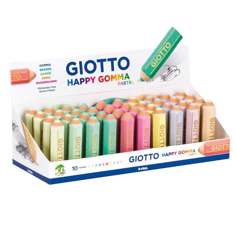 Gıotto Happy Gomma Pastel Renler Silgi 40 Lı Kutu Ft234000