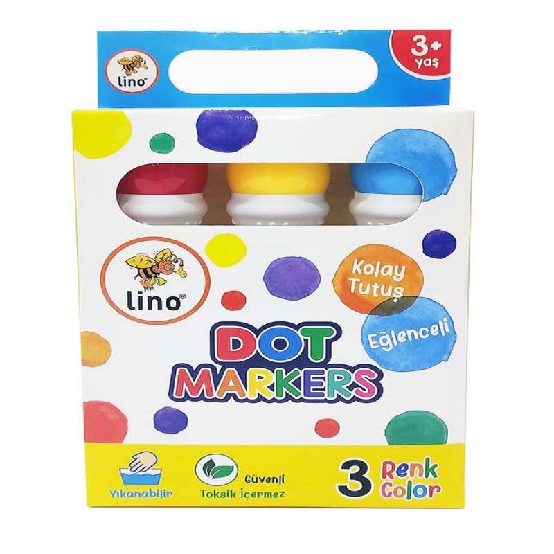 Lıno Dot Markers 3 Lü Yıkanabilir Boya Ln-603