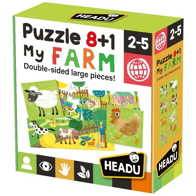 Headu Puzzle 8+1 Farm (2-5 Yaş) It20867