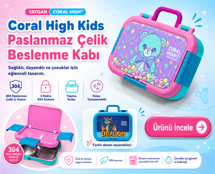 coral hıgh celik beslenme kabı