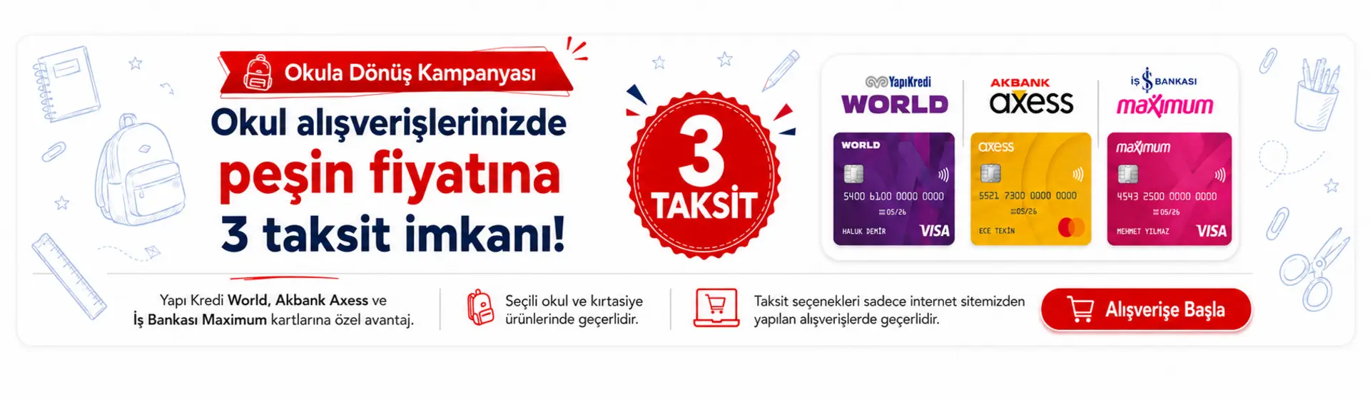 Pesin fiyatına 3 taksit